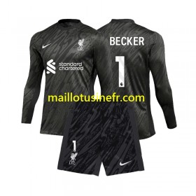 Maillot de Foot Liverpool Alisson Becker 1 Gardien Domicile 2024-25 Manches Longues - Enfant